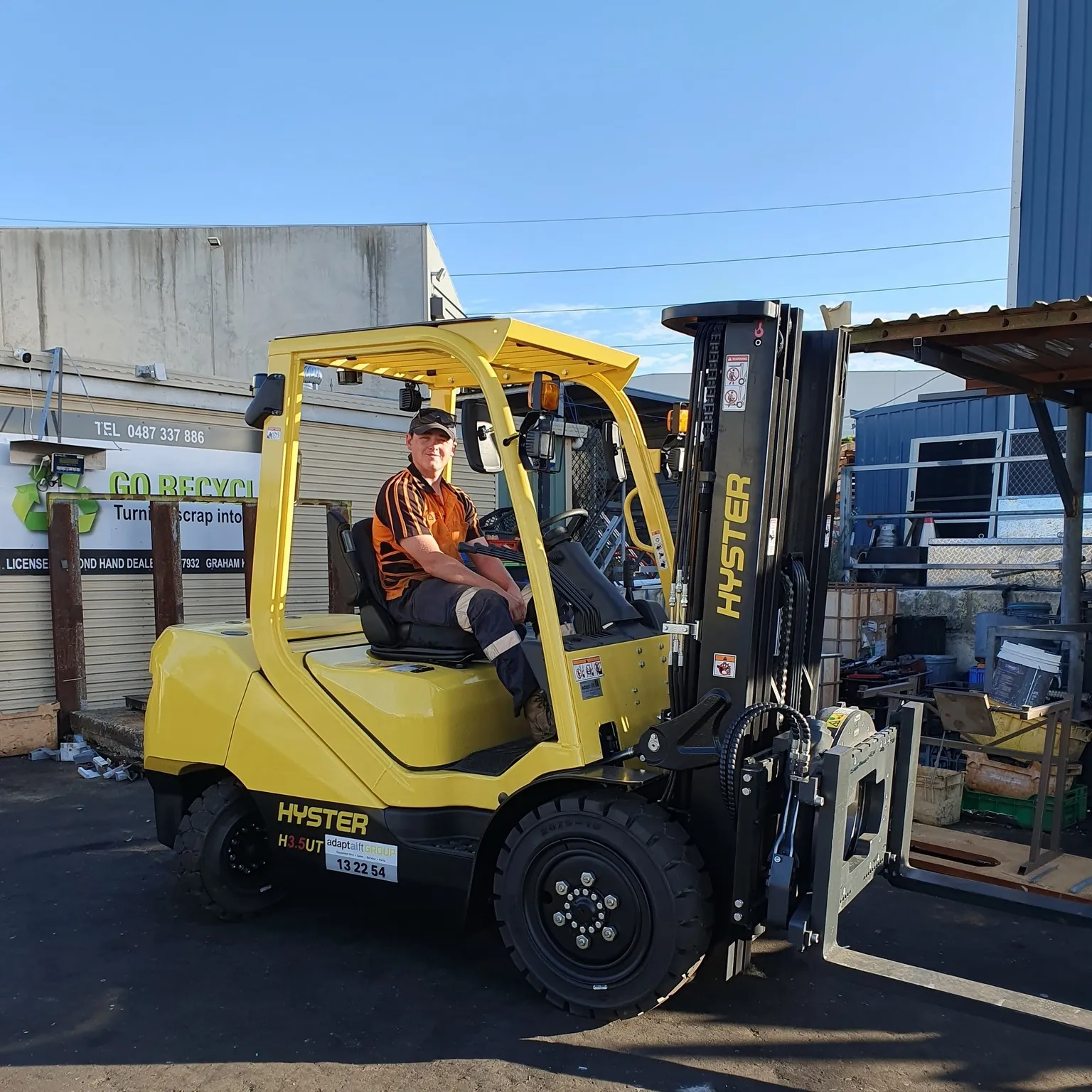 Forklift operating at the GoRecycle Wangara yard