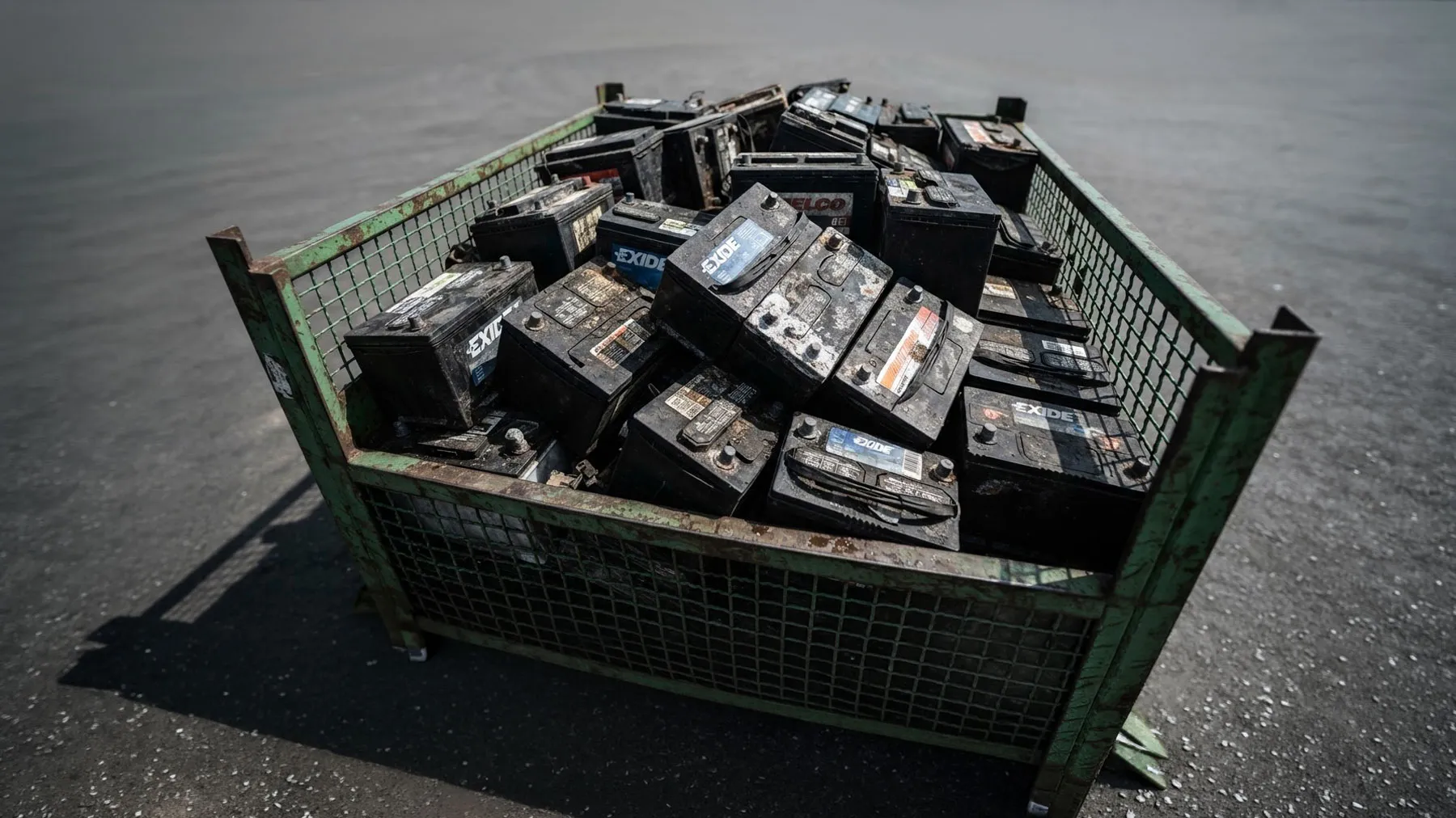 Batteries (lead-acid) scrap at the GoRecycle yard