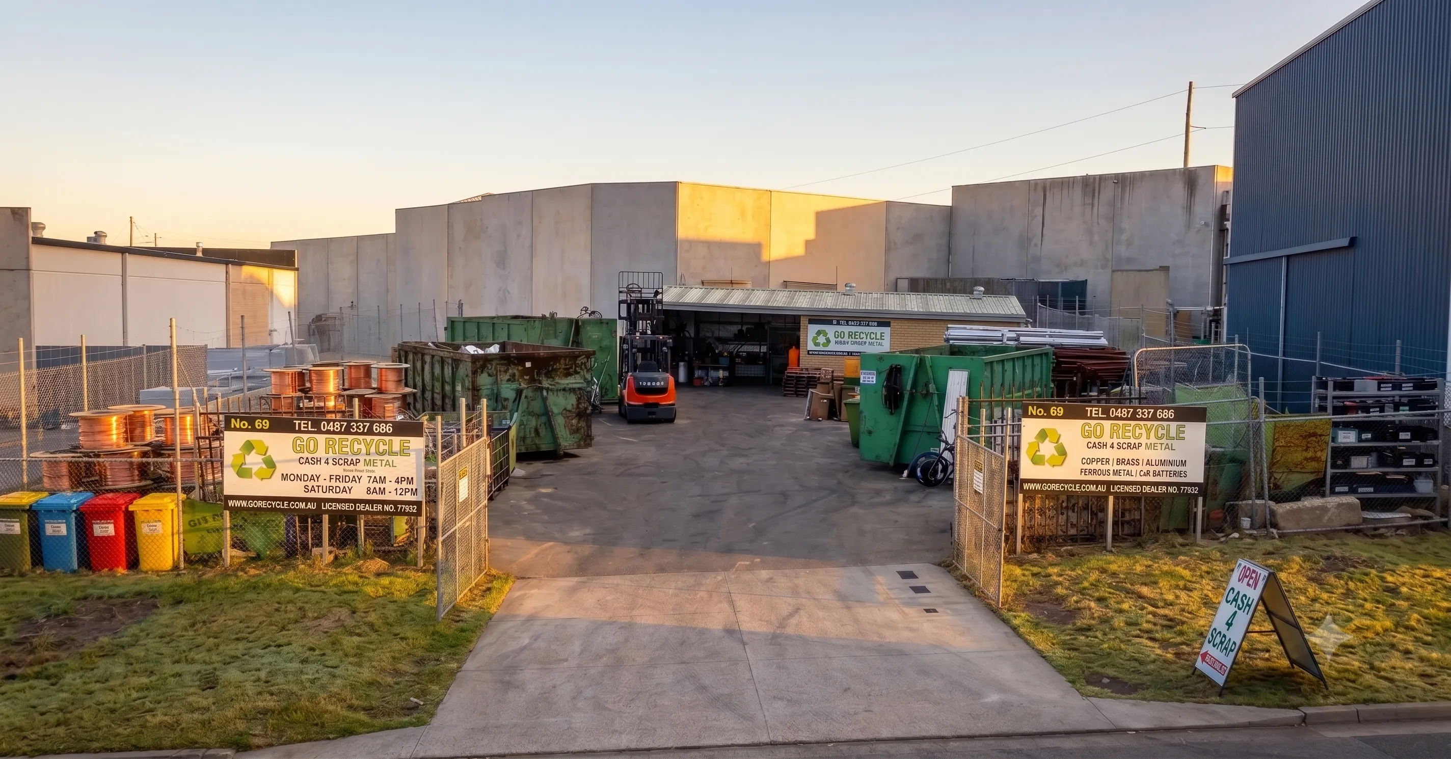 The GoRecycle Wangara yard entrance, which services the Joondalup area