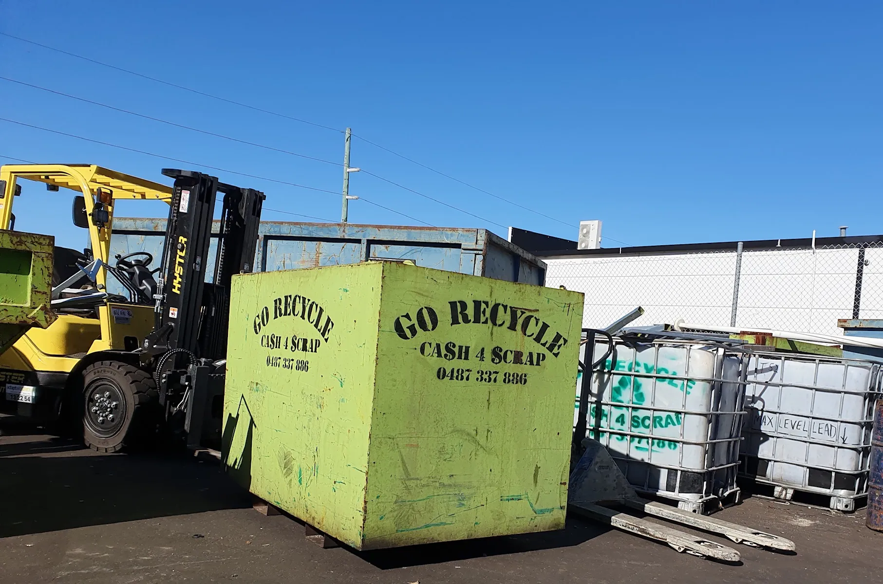 Bins & IBCs service at the GoRecycle Wangara yard